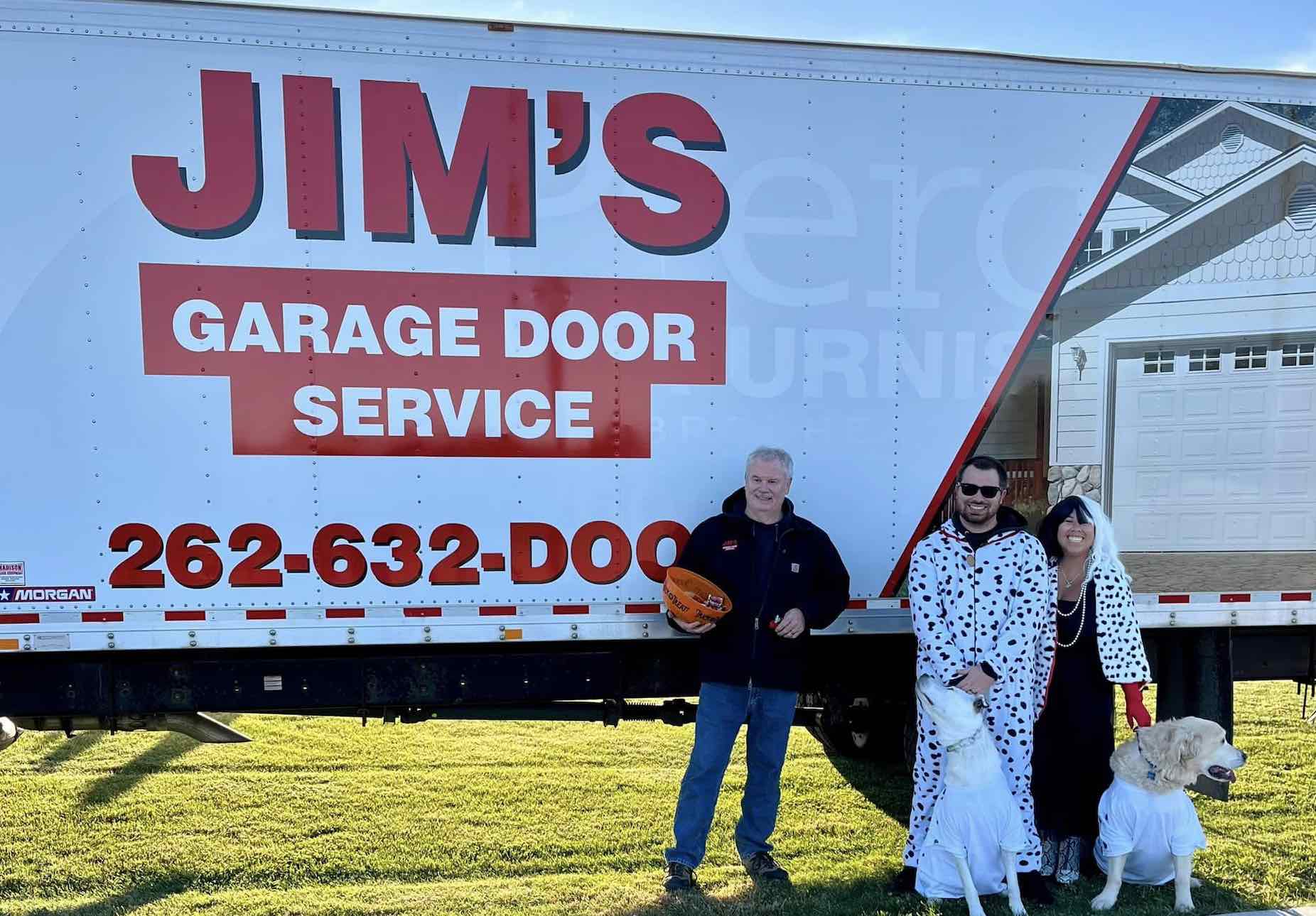 Jims Garage Door Service on Halloween in Mount Pleasant, WI