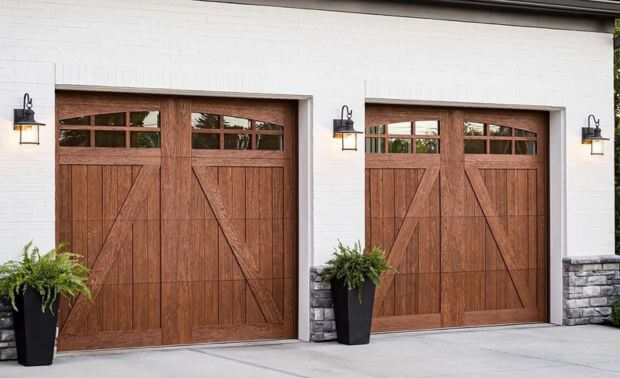 close up of garage door