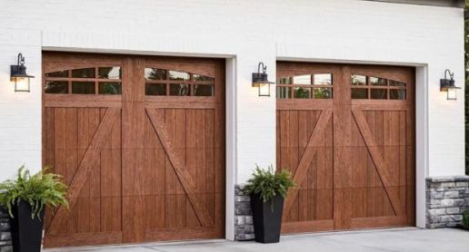 close up of garage door