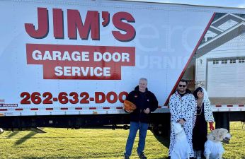 Jims Garage Door Service on Halloween in Mount Pleasant, WI