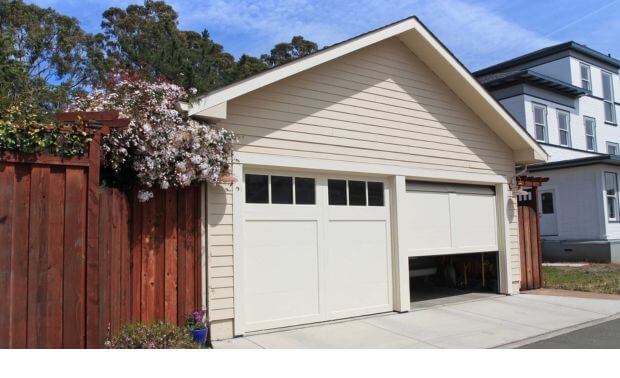 garage partially open